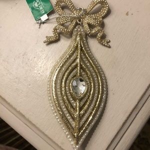 Kurt Adler Gold Rhinestone Ornament NWT